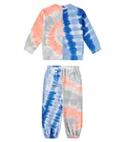 [Stella McCartney Kids] Stella McCartney Kids Tie-dye cotton sweatshirt and sweatpants set Y 4 multicoloured