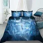 Snow White Blue 3D Printing Duvet Quilt Doona Covers Pillow Case Bedding Sets