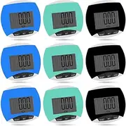 Snblzhef 9-Pack Simple Pedometer for Walking Step Counting, Portable Clip-on Step Tracker for Recording Calorie Consumption