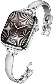 DEALELE Strap Compatible with Apple Watch 49mm 46mm 42mm 45mm 41mm 44mm 40mm 38mm, Bling Jewelry Diamond Metal Replacement Bracelet for iWatch Series 10/9 / 8/7 / 6/5 / 4/3 / SE/Ultra Women