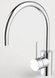 Caroma PIN LEVER GOOSENECK SINK MIXER 35mm Cartridge, Swivel Spout, Chrome