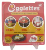 Egglettes 4-pack As Seen on TV boiled egg-no shell silicone new Idea Village