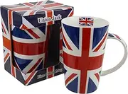 Lenardo Tall Union Jack Latte China Mug Red White Blue Flag UK London Iconic Queen Gift Boxed