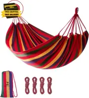 Rainbow Hammock Cotton Hammocks Comfortable Fabric Hammock with Tree Straps