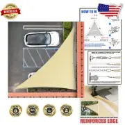 200 GSM Heavy Duty Beige Triangle Shade Sail - Lightweight & Durable UV Blocker