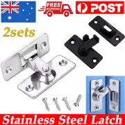 2 sets 90 Degree Stainless Steel Latch Safety Right Angle Sliding Door Lock Hasp