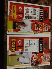 PATRICK MAHOMES & TYREEK HILL 2020 Panini Contenders KC Season Ticket Chiefs Set