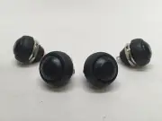 4 PCS MARINE BOAT CAR 12MM MINI ROUND BLACK PUSH BUTTON SWITCH MOMENTARY ON-OFF