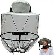 Bug Hat, Bug Net Hat 14.6x19.7'' Sun-Proof Gardening Fine Mesh Foldable Beekeeper for Outdoor Hiking Camping for Hiking Camping Gardening Fishing