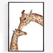 gfc mother baby Giraffe Print Picture Poster Wall art Nursery safari animals UNFRAMED a4