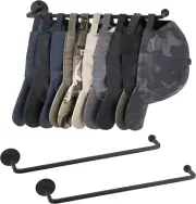 Hat Rack for Wall Baseball Cap Organizer Set of 2 Metal Hat Organizer Holds 24 C