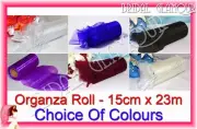 Organza Roll 15cm x 23m Shimmering Wedding Bridal Chair Sash Pew Bow Mesh Tulle