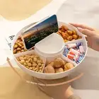 Round Fruit Plate Multi-compartment Multipurpose Desktop Rotating Fruit Plate