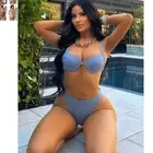 Fashion Nova Nights In Cabo 2 Piece Bikini - Silver - M