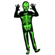 Skeleton Costume Kids Boy Girl Skeleton Jumpsuit Glow in the Dark Halloween Cos