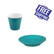6x Espresso Cup & Saucer Aqua 90mL Bevande Expressso Coffee Cups Babychino