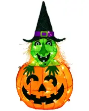 National Tree Company 28in Pre-Lit Pumpkin and Witch