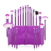 Catzon 22 Pcs Makeup Brushes Blush Fan Eyeshadow Brushes Set with Storage Bag-Purple