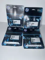 5 HP Black Printer Ink 564 DeskJet PhotoSmart Expired 2023 August New Sealed
