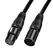 HOSONGIN 5 PIN XLR DMX Cable Adapter 20 Feet, DMX512 5PIN XLR Male to Female ...
