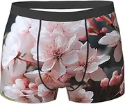 [QMNEHJ] White Flowers Men's Boxer Briefs Breathable Stretch Underwear Moisture-Wicking Trunks for Men