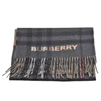 在飛比找momo購物網優惠-【BURBERRY 巴寶莉】經典雙色格紋喀什米爾羊毛流蘇圍巾