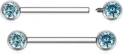 [AROWRO] Nipple Rings Nipple Piercing Tongue Rings Nipple Bar G23 Titanium 14G Internally Threaded Straight Barbells Bridge Piercing Jewelry Tongue Piercing Jewelry 12mm-20mm