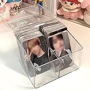 YAHUIPEIUS 1 PCS Photocard Storage Box Transparent Photo Card Storage Box Photocard Holder Collection Organizer (2 grids)