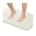 Memory Foam Bath Mat 17" x 24" Ivory White PVC Rubber Backing Water Resistant