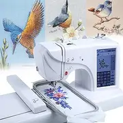 Sewing Machine,Embroidery Machine,Mini Household Portable Electric Sew,with 4x4/4x9.2in Embroidery Area and 7" LCD Touch Screen,USB Port,for Amateurs Beginners Embroidery Safety
