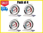 4 Pack Freezer Thermometer Fridge - Large Dial Thermometer - Silver, Multicolor