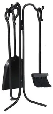 Panacea Products 15041 4-Pc. Fireplace Tool Set, Black - Quantity 1