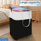 Laundry Basket with Wheels Collapsible Laundry Hamper Portable Rolling ☀