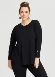 [Virtuelle] Taking Shape Rib Hi-lo Top Size 30 in Black - Plus Size Women's Tops & T Shirts Black