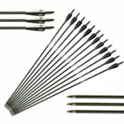 6Pcs 30"Carbon Shaft Archery Arrows Tips Target OD7.6mm For Compound/Recurve Bow
