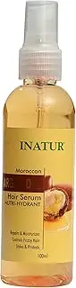 Inatur Argan Hair Serum, Boosts Shine, Tangle Free & Frizz Free Hair, Instant Shine & Smoothness, Regular Use Hair Serum, 50g