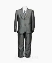 TT18 Grey Pattern 3 Piece Jacket Vest Trouser Suit