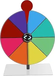 CarpNettore Rotating Wheel Rotating Game Toy Reusable with Pointer DIY Supplies Tabletop Roulette Rotation Game for Party Trade Show, White Base