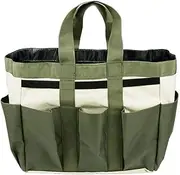 Gardening Tote Bag Garden Tool Bag with 9 Pockets Garden Tote Organizer Bag Gardening Tool Kit Holder Oxford Bag Gardening Tools Storage Organizer Tote Bag for Outdoor Garden Lawn Yard, Dark Green,