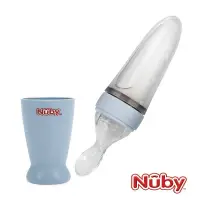 在飛比找嬰之房優惠-Nuby 直立式矽膠餵食器(藍/粉)