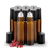 10 Pcs 10 Ml Roll On Glass Bottles For Essential Oil, Empty Roll On Bottle With Stainless Steel Roller Balls