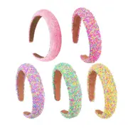 Hairband Padded Sponge Sequin Women's Wide Hair Band Hoop Headband Fashion