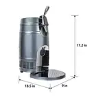Koolatron Mini Keg Beer Cooler 5-L Gray w/ Dual Taps + 2-Power Cords 110-V/12-V