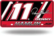 Rico Industries NASCAR Racing Denny Hamlin Metal Auto Tag 6" x 12" - Great for Truck/Car/SUV