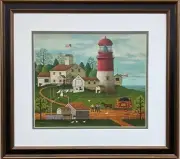 Charles Wysocki "Lighthouse Living" New CUSTOM FRAMED Art Americana