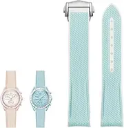 [RAYESS] For Omega Swatch Planet Joint Name Series 20mm Color Matching Silicone Watch Strap Arc Interface Waterproof Replace Watchbands