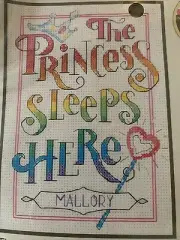 Dimensions The Princess Sleeps Here Room Sign Counted Cross Stitch Kit 6941