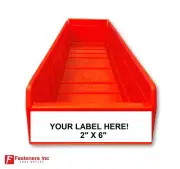 (10 PACK ) Orbis Lewis Bins+ Red Plastic Storage Bins SB2404-7FE 24"L 4"H 6.5"W