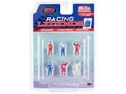 "Racing Legends 2" 6 piece Diecast Set (6 Driver Figures) 1/64 Scale Models