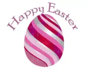 Pink Happy Easter Egg ~ Edible 2D Fondant Cake Cupcake Topper ~ D22977 *